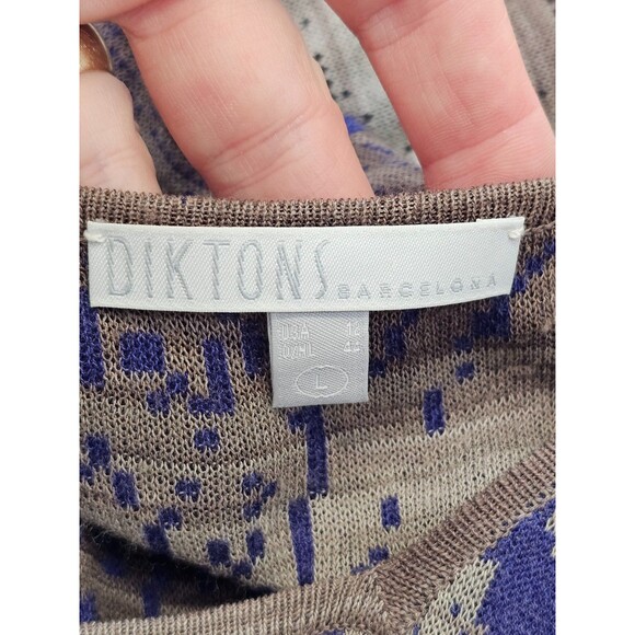 Diktons Barcelona Women's L Navajo Knit Maxi Dress Multicolor W/ Slip Bohemian - Picture 6 of 9